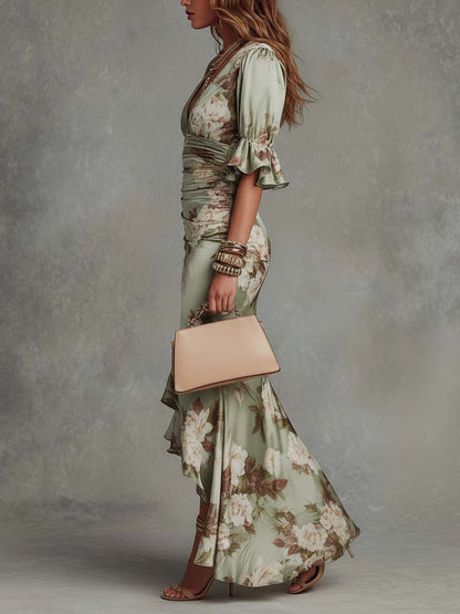 Rosalie | Ruffle Hem Floral Maxi Dress