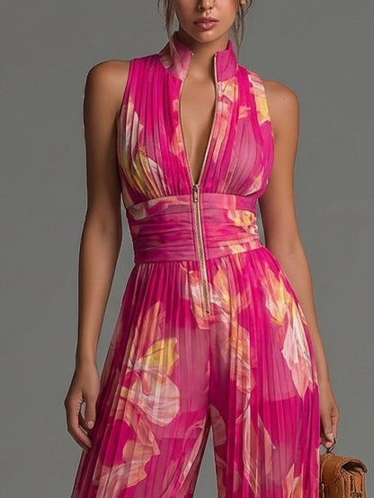 Calantha | Flowing Floral Evening Jumpsuit