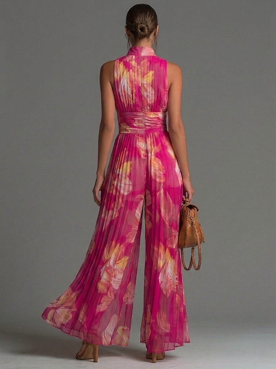 Calantha | Flowing Floral Evening Jumpsuit