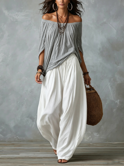 Ione | Draped Off Shoulder Lounge Set