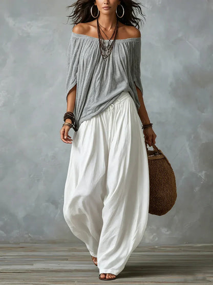 Lilias | Flowy Bardot Two Piece Set