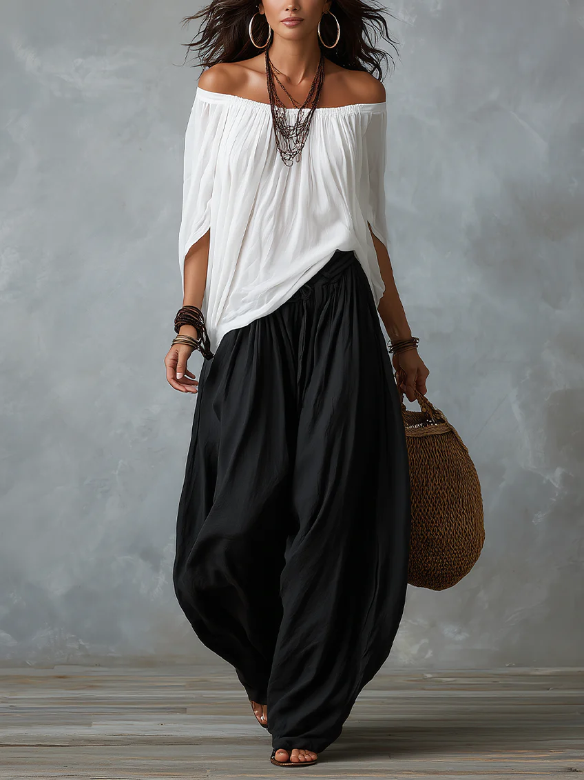 Ione | Draped Off Shoulder Lounge Set
