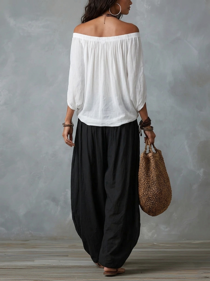 Ione | Draped Off Shoulder Lounge Set