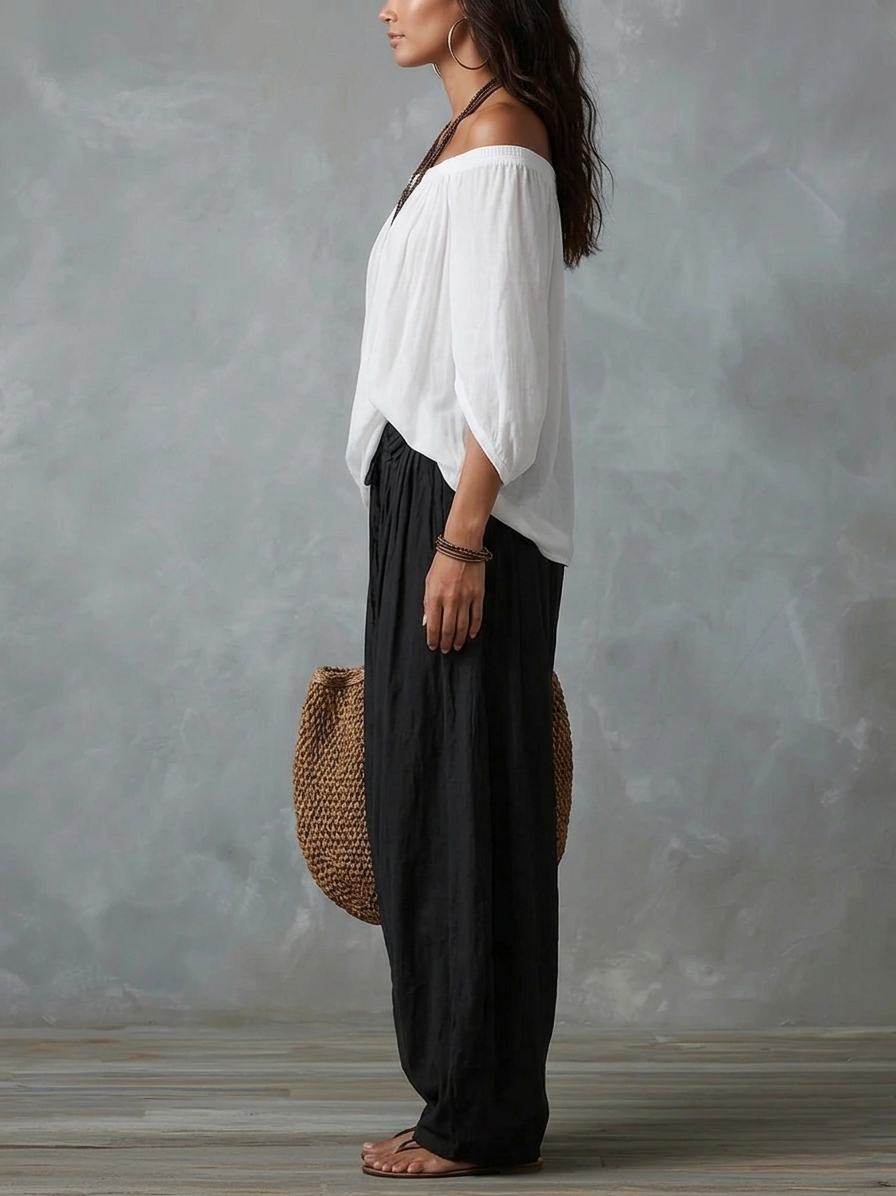 Ione | Draped Off Shoulder Lounge Set