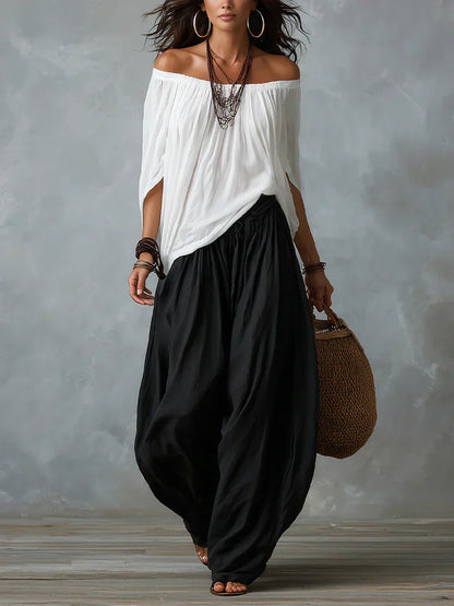 Lilias | Flowy Bardot Two Piece Set