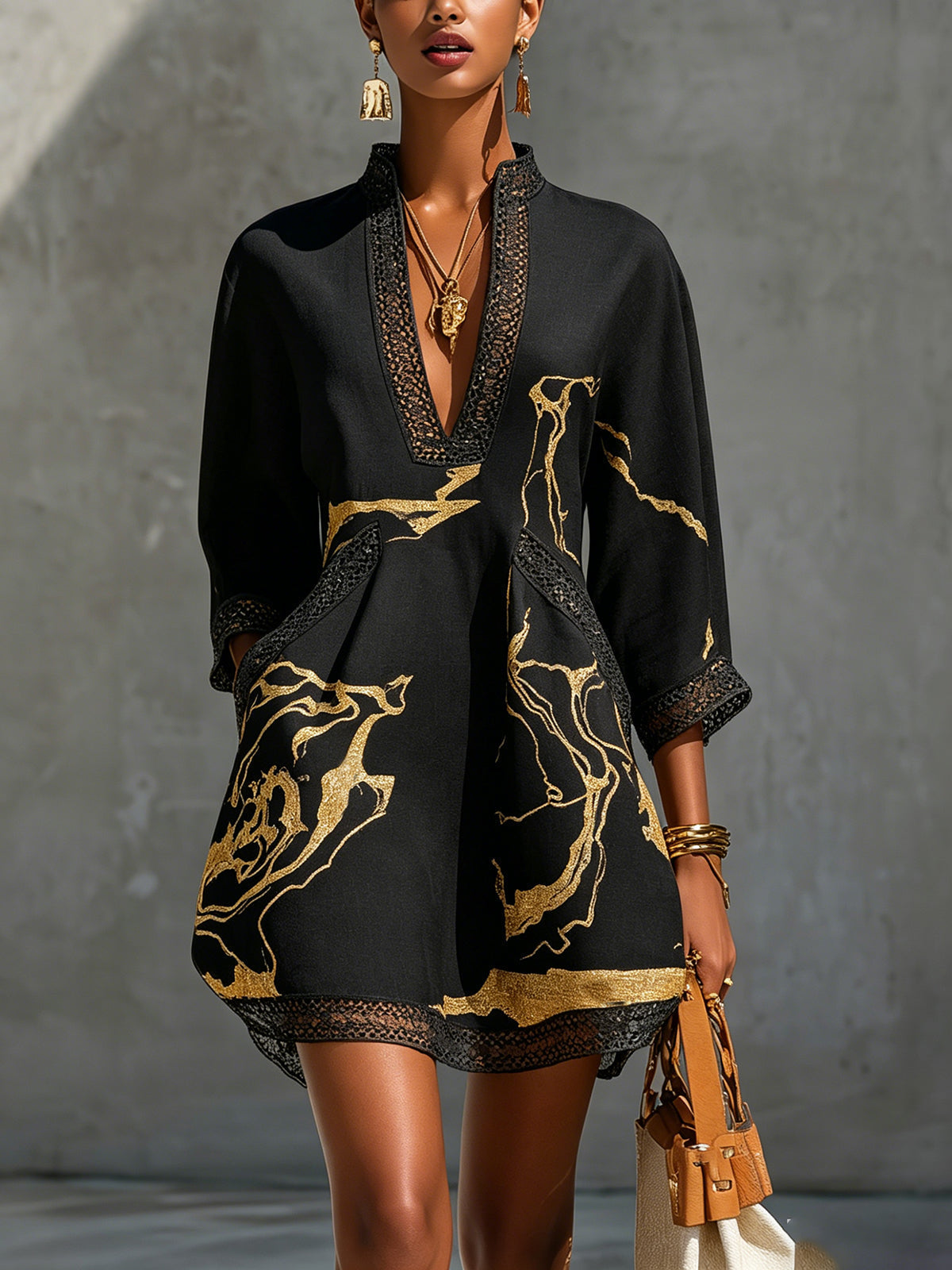 Hestelle | Artistic Print Tunic Dress