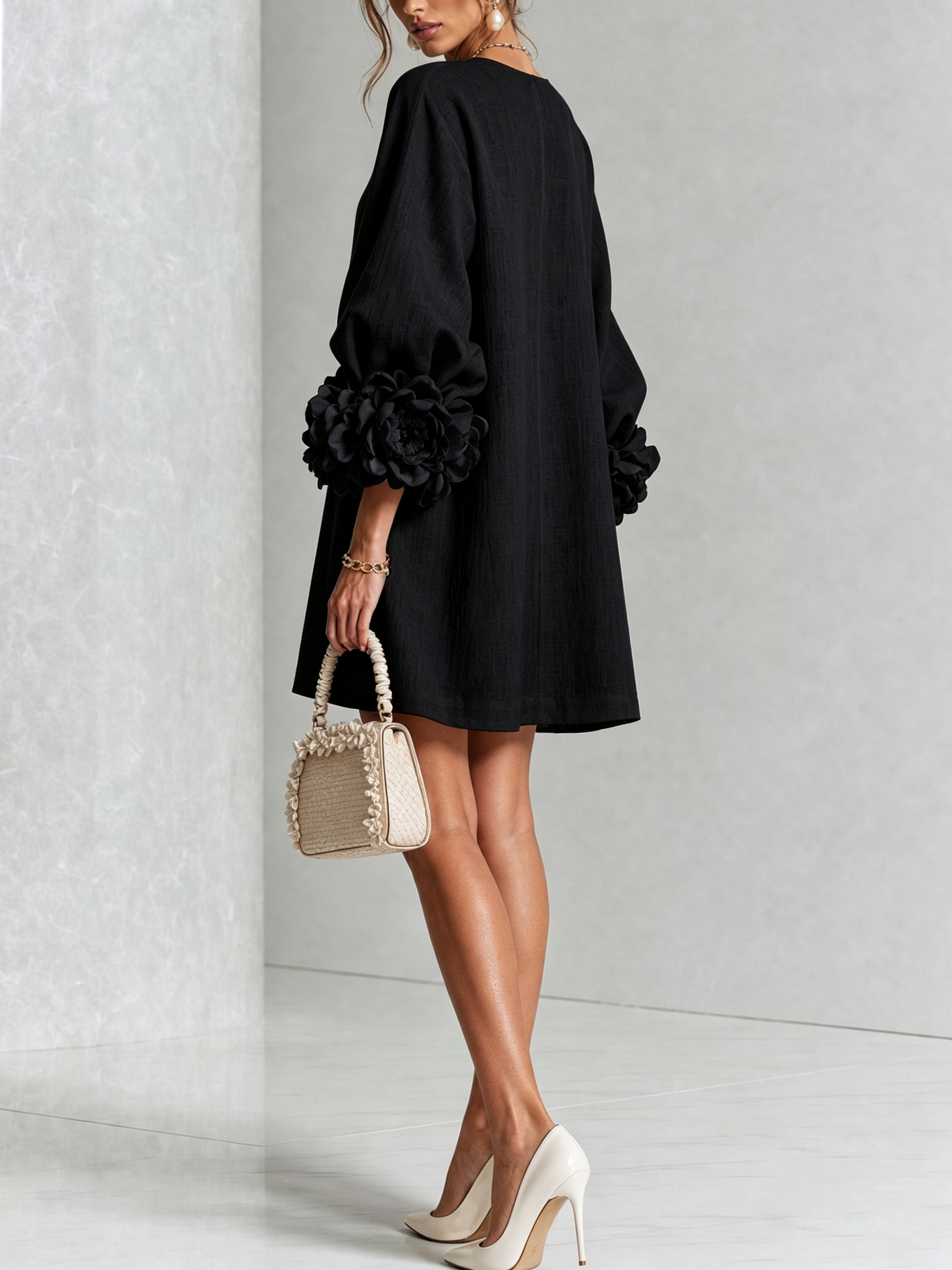 Corabelle | Puff Sleeve Linen Mini Dress