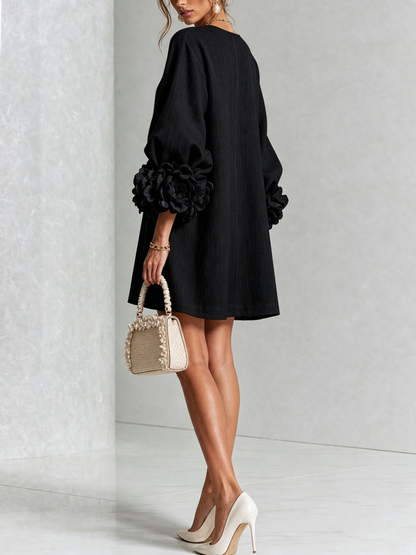 Corabelle | Puff Sleeve Linen Mini Dress