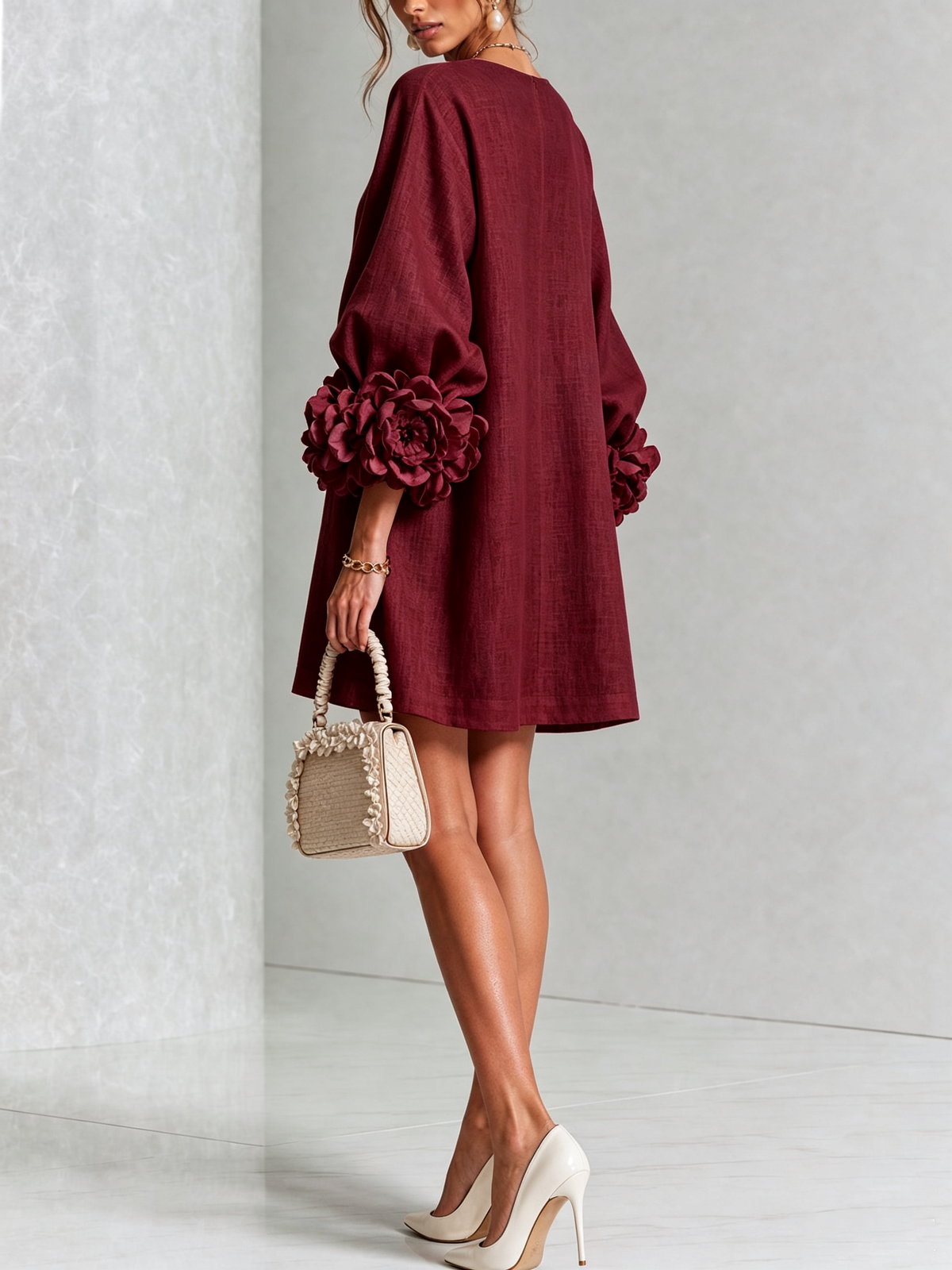Corabelle | Puff Sleeve Linen Mini Dress