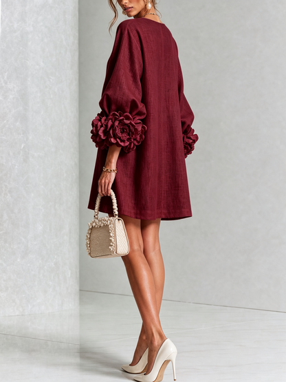 Corabelle | Puff Sleeve Linen Mini Dress