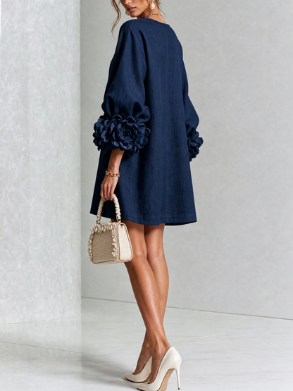 Corabelle | Puff Sleeve Linen Mini Dress