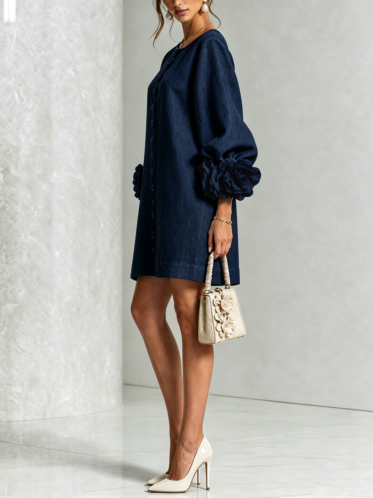 Corabelle | Puff Sleeve Linen Mini Dress