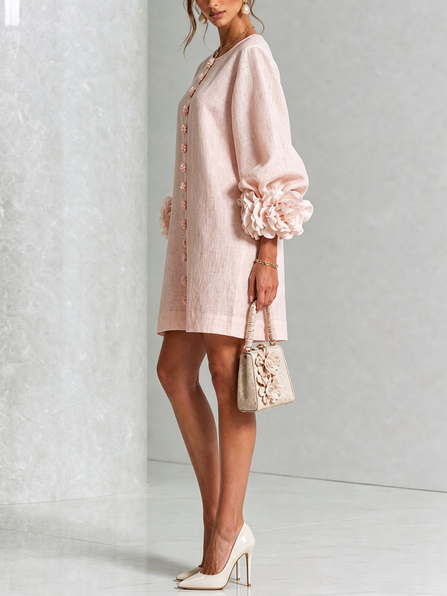 Corabelle | Puff Sleeve Linen Mini Dress