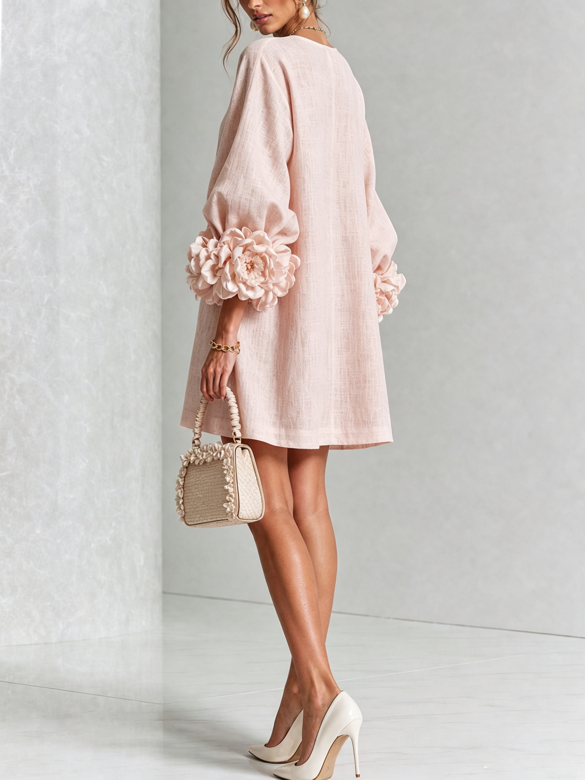 Corabelle | Puff Sleeve Linen Mini Dress