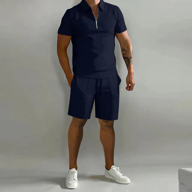 Gatlin | Premium Zip Polo Shorts Set