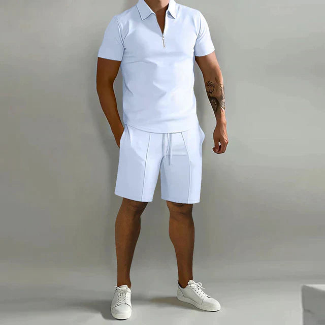 Gatlin | Premium Zip Polo Shorts Set