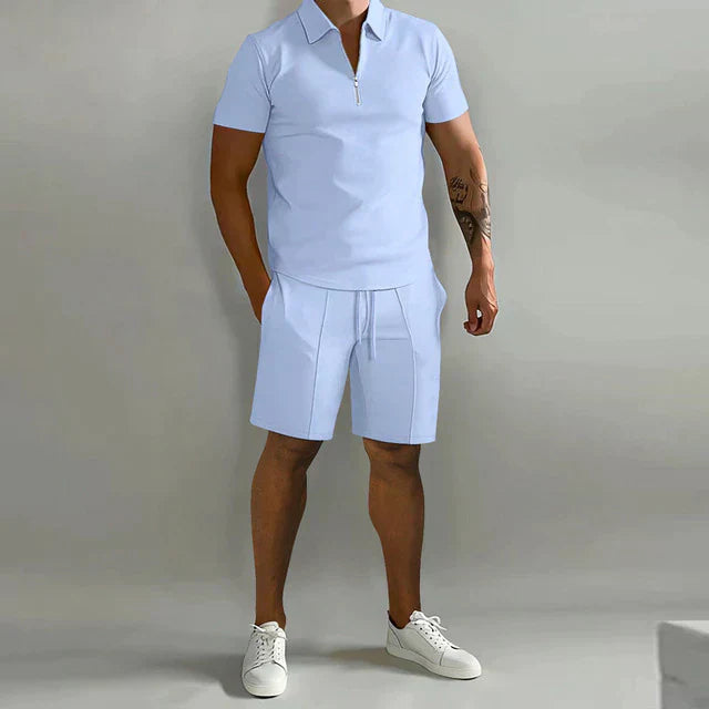 Gatlin | Premium Zip Polo Shorts Set