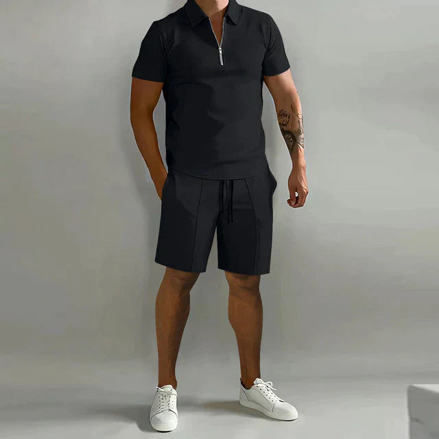 Gatlin | Premium Zip Polo Shorts Set