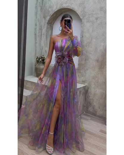 Aurellia | Ethereal Mesh Formal Maxi Dress