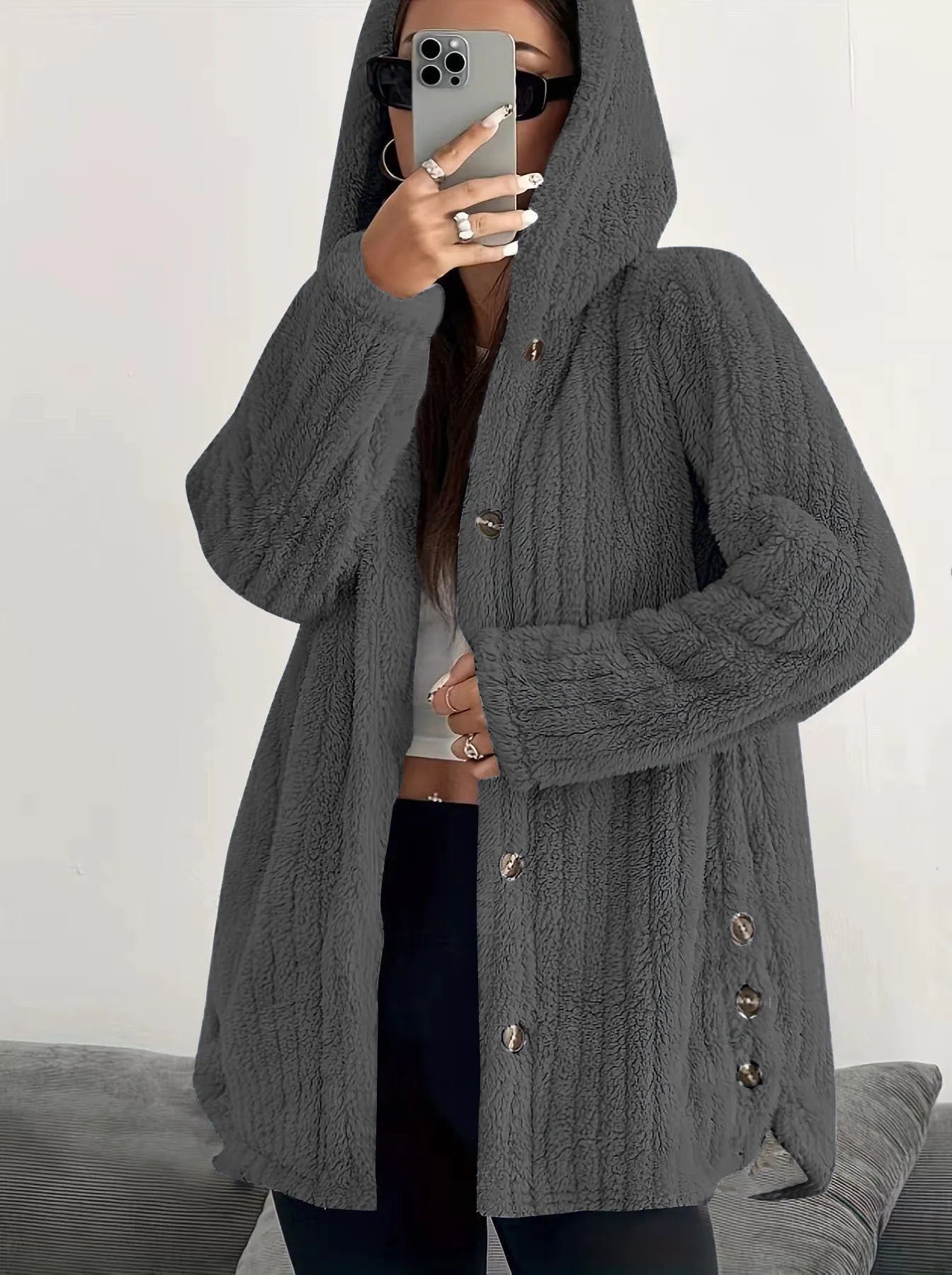 Rosamelle | Cozy Button Front Fleece Jacket