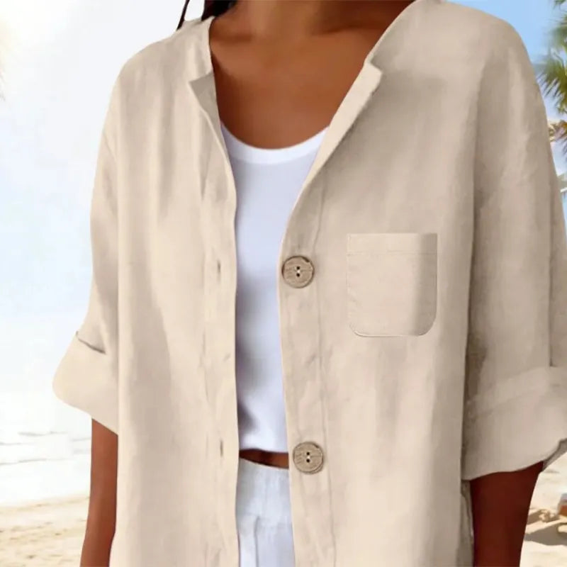 Mirelisse | Minimalist Button Front Blouse