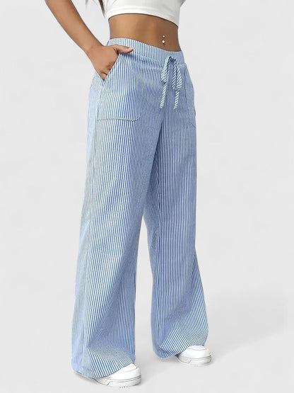 Briony | Drawstring Pocket Palazzo Trousers