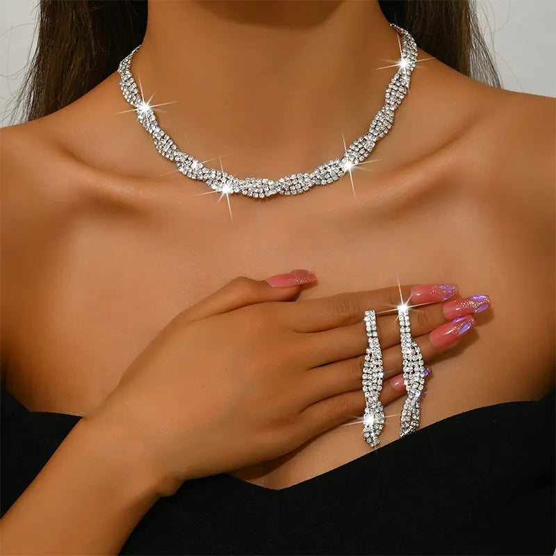Aurivelle | Sparkling Twist Jewelry Set