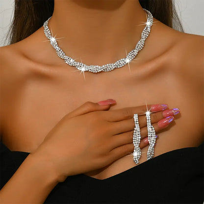 Aurivelle | Sparkling Twist Jewelry Set