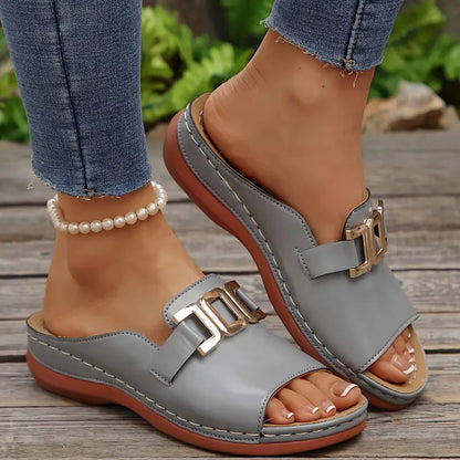 Zarevyn | Metal Accent Everyday Slip On Sandals
