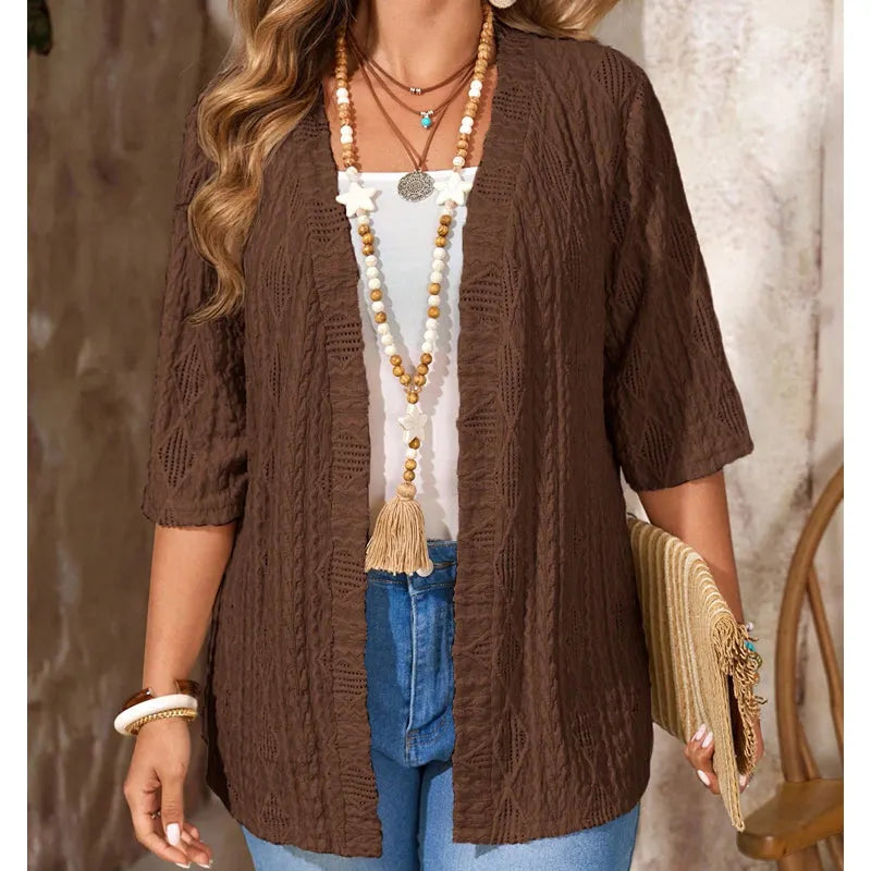 Rovienne | Textured Knit Cardigan Set