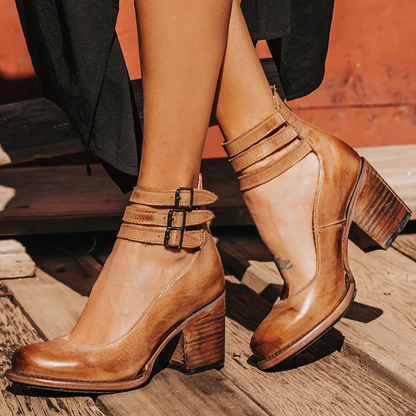 Ceravelle | Classic Leather Block Heel Pumps