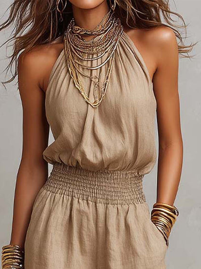 Isalyn | Elegant Smocked Waist Jumpsuit