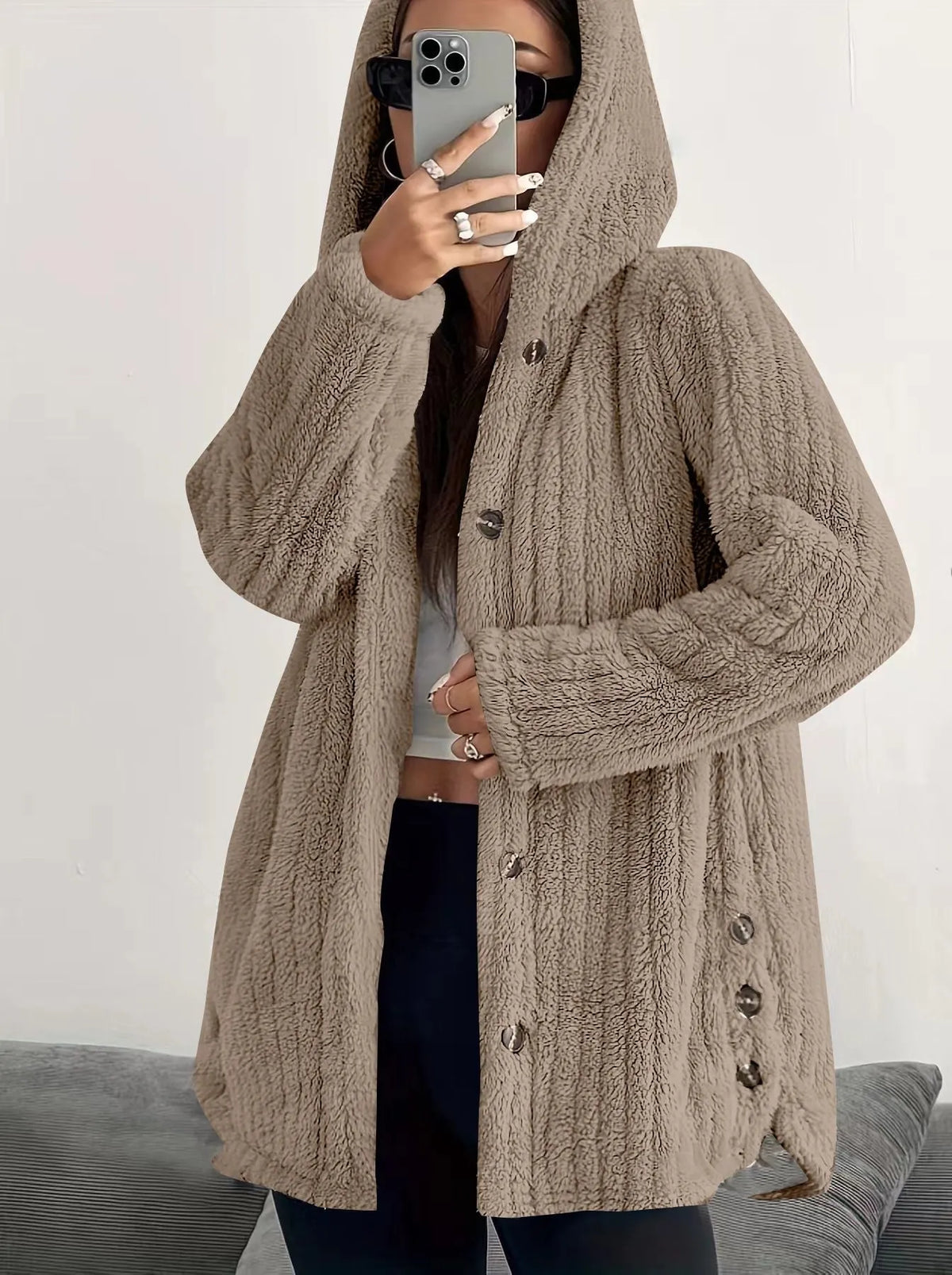 Rosamelle | Cozy Button Front Fleece Jacket