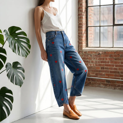 Bexley | Relaxed Fit Heart Accent Jeans