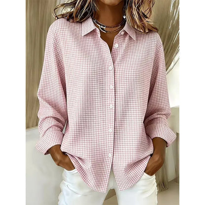 Loravine | Soft Touch Gingham Blouse