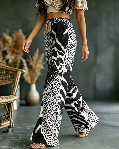Vionelle | Animal Print Palazzo Pants