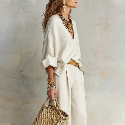 Orelissa | Bohemian Linen Two Piece Set