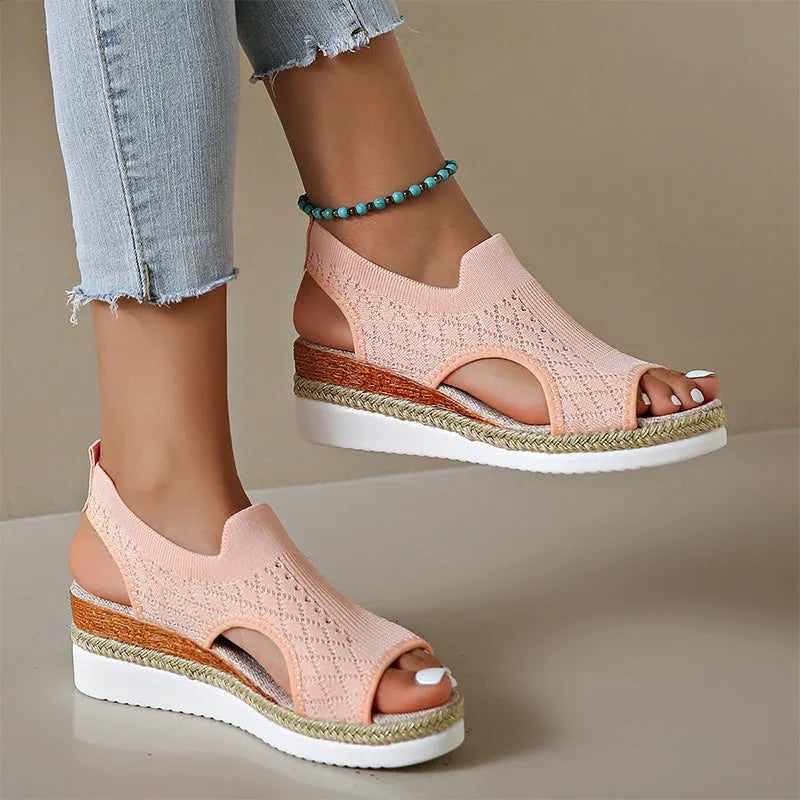 Amandelle | Breathable Knit Comfort Sandals