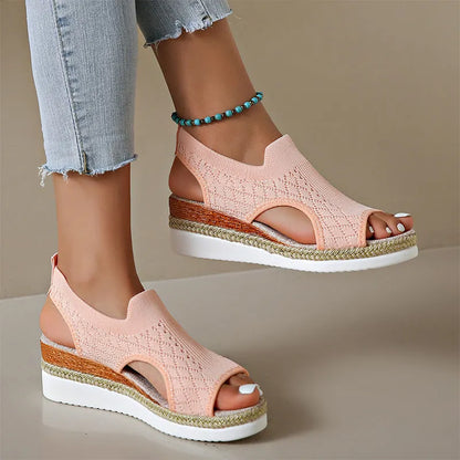Amandelle | Breathable Knit Comfort Sandals