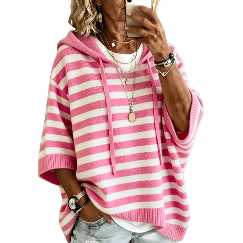 Cressina | Casual Striped Hooded Sweater