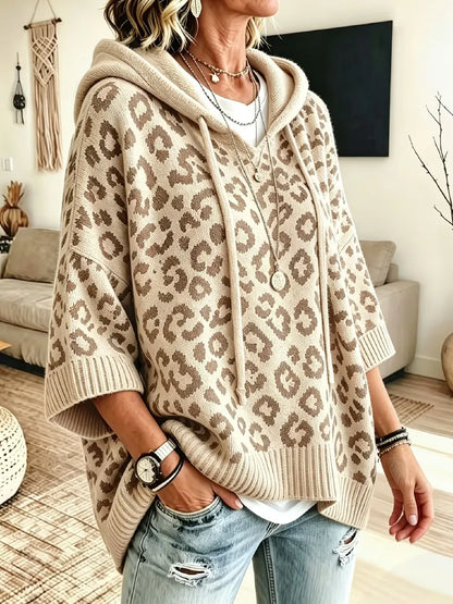 Oaklyn | Oversized Leopard Hooded Sweater