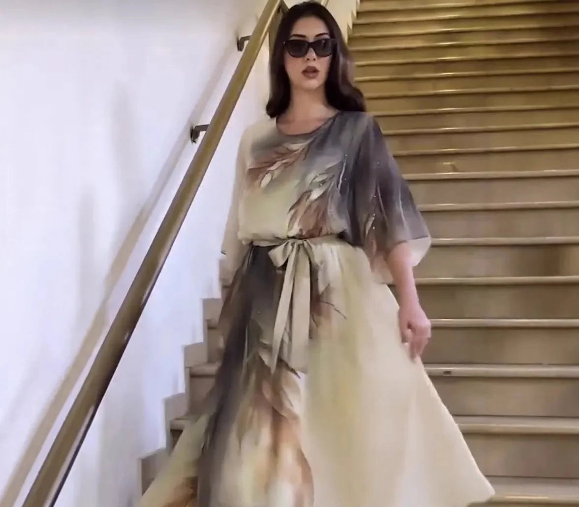 Caelisse | Graceful Sheer Overlay Maxi Dress