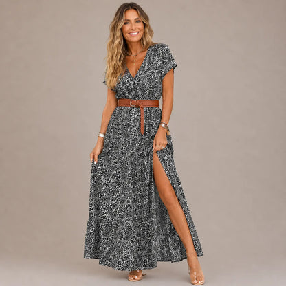 Paisleigh | Belted Paisley Maxi Dress