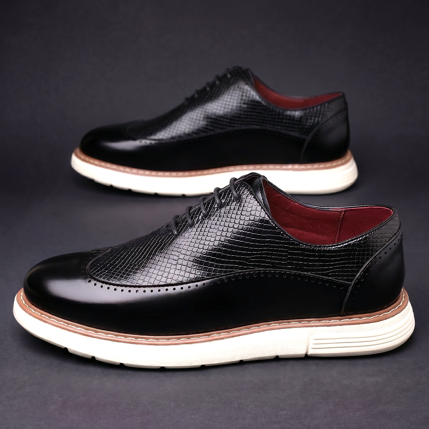 Pennric | Textured Oxford Dress Shoes