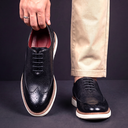Pennric | Textured Oxford Dress Shoes
