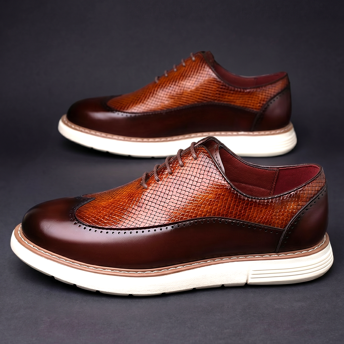Pennric | Textured Oxford Dress Shoes
