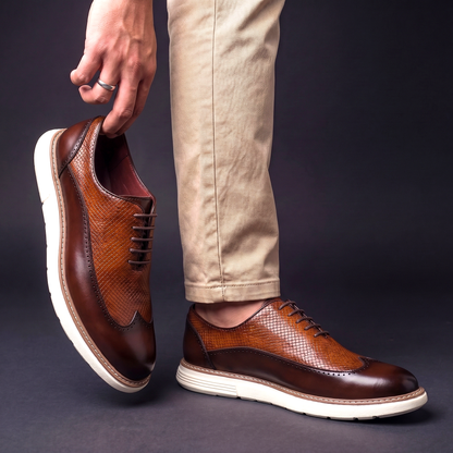 Pennric | Textured Oxford Dress Shoes