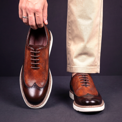 Pennric | Textured Oxford Dress Shoes