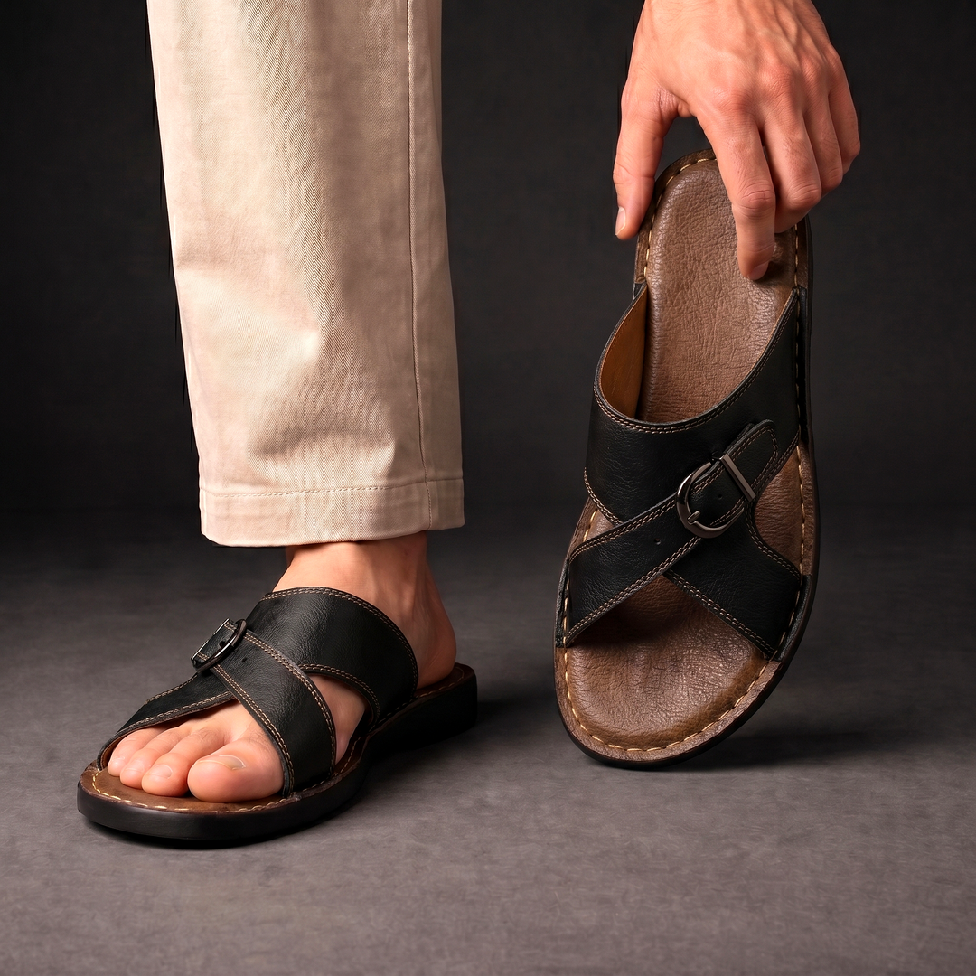Ulric | Classic Buckle Strap Slip On Sandals