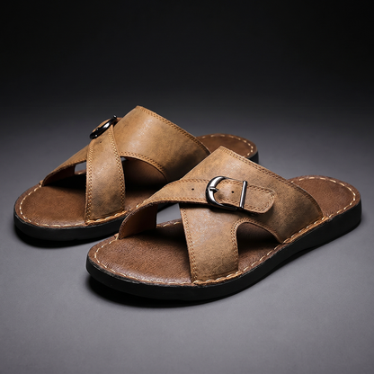 Ulric | Classic Buckle Strap Slip On Sandals
